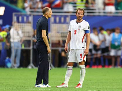 هاري كين وتوماس توخيل خلال مباراة النرويج وإنجلترا بربع نهائي كأس العالم - 12 يوليو 2026 - Reuters