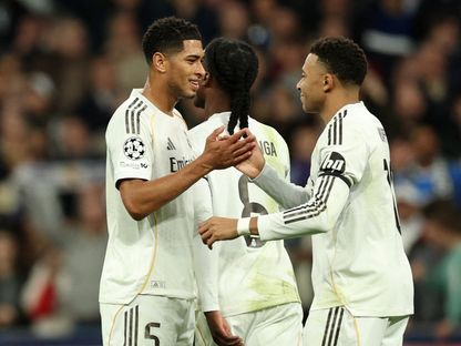 جود بيلينغهام وكيليان مبابي خلال مباراة ريال مدريد وموناكو بدوري أبطال أوروبا - 20 يناير 2026 - Reuters