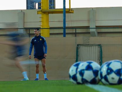 كريستيانو رونالدو نجم نادي النصر في حصة تدريبية - 18 أبريل 2026 - X/@AlNassrFC