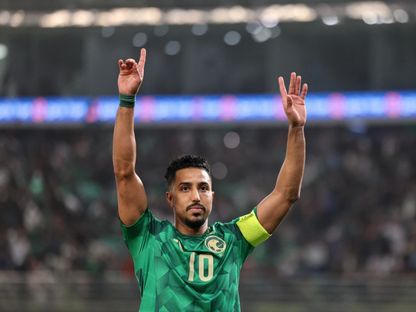 احتفال سالم الدوسري قائد السعودية بتسجيل هدف في مرمى العراق بكأس الخليج - 28 ديسمبر 2024 - Reuters