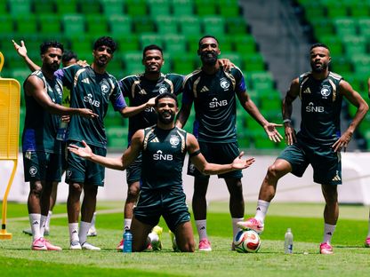 جانب من تحضيرات منتخب السعودية لمواجهة إسبانيا في كأس العالم - 18 يونيو 2026 - X/@SaudiNT