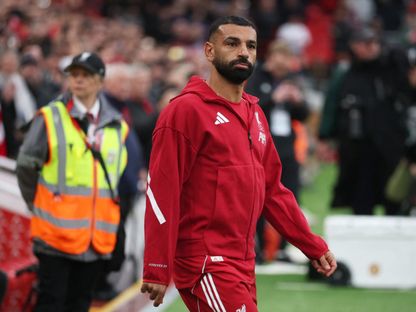 محمد صلاح قبل مباراة ليفربول ومانشستر يونايتد بالدوري الإنجليزي الممتاز - 16 نوفمبر 2025 - Reuters