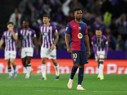 لاعب برشلونة أنسو فاتي خلال مباراة ريال بلد الوليد في الدوري الإسباني - 3 مايو 2025 - Reuters