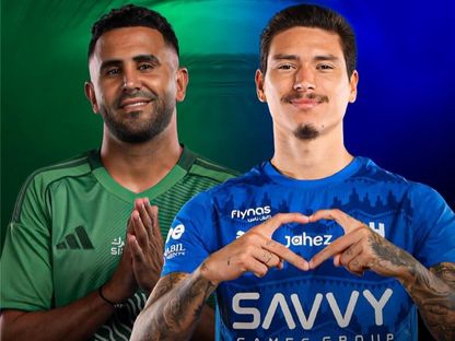 صورة مركبة للثنائي داروين نونيز (الهلال) ورياض محرز (الأهلي) - الشرق
