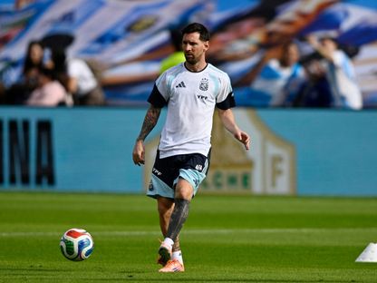 ليونيل ميسي خلال تدريب الأرجنتين في إسبانيا - 13 نوفمبر 2025 - Reuters