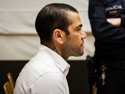 المدافع البرازيلي السابق داني ألفيس خلال محاكمته في برشلونة - 05 فبراير 2024 - AFP
