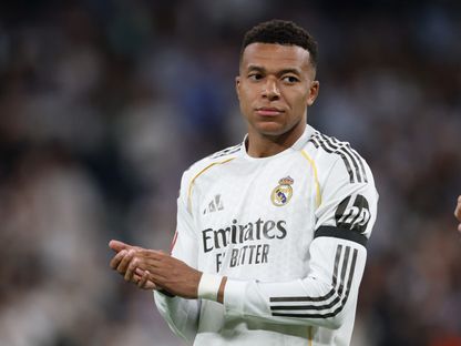 لاعب ريال مدريد كيليان مبابي قبل مباراة ديبورتيفو ألافيس في الدوري الإسباني - 21 أبريل 2026 - Reuters