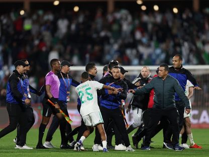 رفيق بلغالي لاعب منتخب الجزائر بعد مباراة نيجيريا - 10 يناير 2026 - Reuters