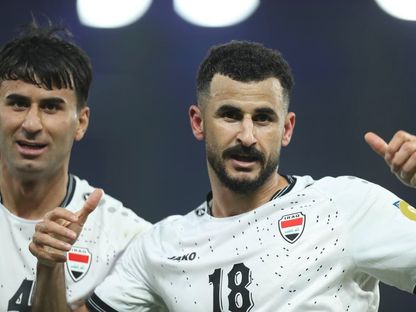 أيمن حسين مهاجم العراق يحتفل بتسجيل هدف في مرمى اليمن بخليجي 26 - 22 ديسمبر 2024 - FB/@Iraq Football Association