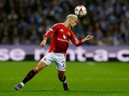 أنتوني في مباراة مانشستر يونايتد وبورتو البرتغالي بالدوري الأوروبي - 3 أكتوبر 2024 - Reuters