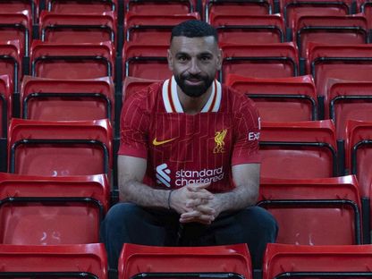 محمد صلاح في ملعب "أنفيلد" بعد تمديد عقده مع ليفربول - 11 أبريل 2025 - liverpoolfc.com