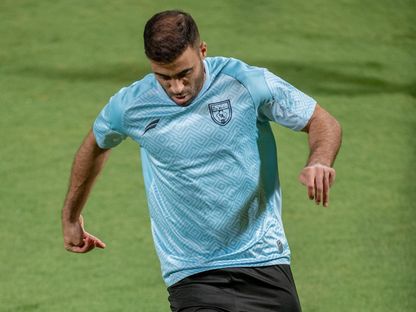 عبد الرزاق حمد الله مهاجم التعاون خلال تدريب - 3 سبتمبر 2026 - X/@AltaawounFC