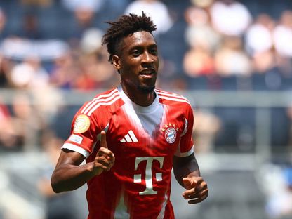 كينغسلي كومان بعد تسجيله هدفاً لبايرن ميونيخ في مرمى أوكلاند سيتي بكأس العالم للأندية - 15 يونيو 2025 - Reuters