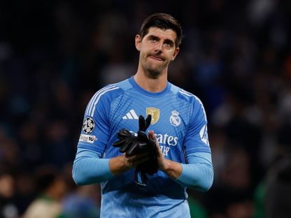 تيبو كورتوا عقب مباراة ريال مدريد ومانشستر سيتي بدوري أبطال أوروبا - 10 ديسمبر 2025 - Reuters