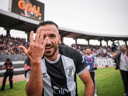 احتفال علي معلول نجم النادي الصفاقسي بتسجيل هدف في مرمى النجم الساحلي بالدوري التونسي - 16 مايو 2026 - X/@Club Sportif Sfaxien