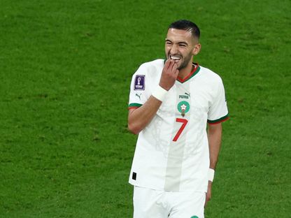 حكيم زياش خلال مواجهة المغرب وكندا في كأس العالم - 1 ديسمبر 2022 - REUTERS