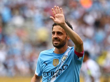 برناردو سيلفا قائد مانشستر سيتي بعد استبداله خلال مباراة يوفنتوس في كأس العالم للأندية - 26 يونيو 2025 - Reuters