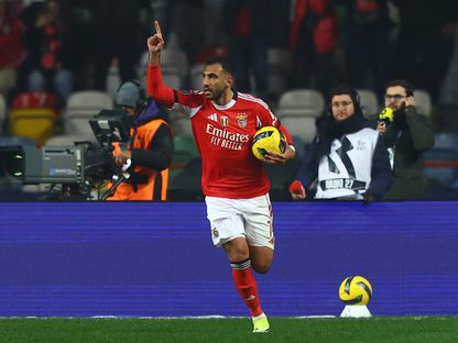 فانجيليس بافليديس بعد تسجيله هدفاً لبنفيكا في مرمى براغا بكأس البرتغال - 7 يناير 2026 - REUTERS