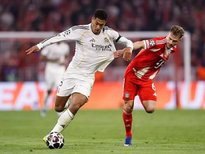 جود بيلينغهام خلال مباراة بين ريال مدريد وبايرن ميونيخ في دوري أبطال أوروبا - 15 أبريل 2026 - realmadrid.com