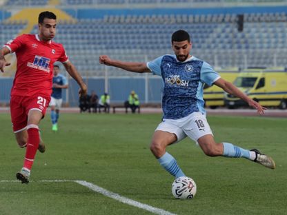 المغربي وليد الكرتي في مباراة بيراميدز ومودرن فيوتشر في الدوري المصري الممتاز 6-5-2024 - pyramidsfc/x