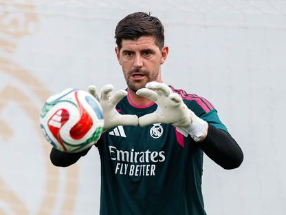 تيبو كورتوا خلال تدريبات ريال مدريد - 9 أغسطس 2026 - X/realmadrid