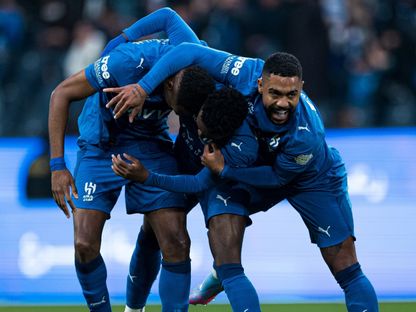 احتفال لاعبي الهلال بتسجيل هدف في مرمى الخليج بالدوري السعودي - 26 ديسمبر 2025 - X/@@Alhilal_FC