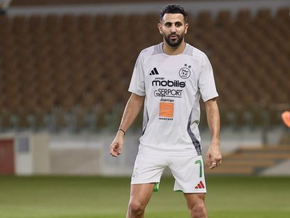 رياض محرز من تدريبات المنتخب الجزائري بمدينة جدّة - 13 نوفمبر 2025 - FB/Équipe d'Algérie de football