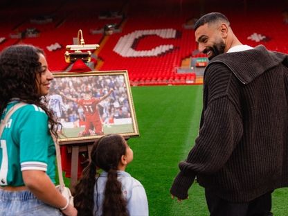 محمد صلاح في ملعب أنفيلد مع عائلته - 20 مايو 2026 - X/MoSalah