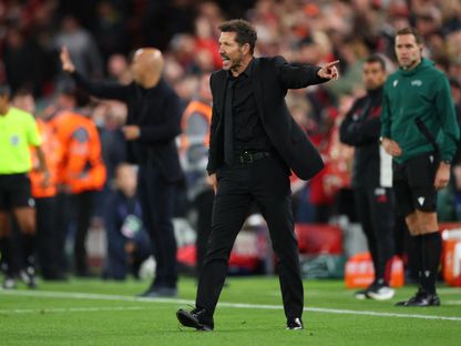 دييغو سيميوني من مباراة ليفربول وأتلتيكو مدريد بدوري أبطال أوروبا - 17 سبتمبر 2025 - Reuters