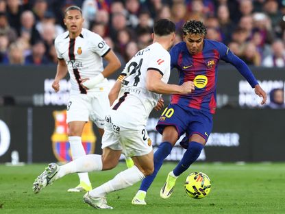 لامين يامال نجم برشلونة خلال لقاء مايوركا بالدوري الإسباني - 7 فبراير 2026 - Reuters