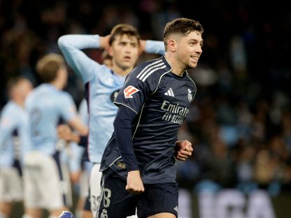 فيديريكو فالفيردي يحتفل بهدفه في مباراة سيلتا فيغو وريال مدريد بالدوري الإسباني - 6 مارس 2026 - Reuters