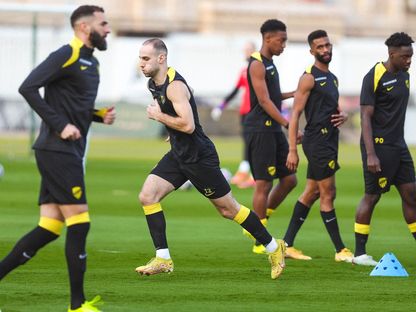 كريم بنزيما في تدريبات الاتحاد قبل مواجهة النجمة بالدوري السعودي - 31 يناير 2026 - X@ittihad