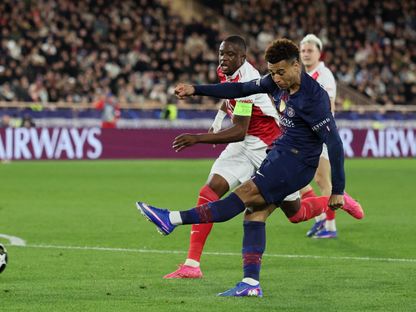 ديزيري دوي خلال مباراة موناكو وباريس سان جيرمان بدوري أبطال أوروبا - 17 فبراير 2026 - Reuters