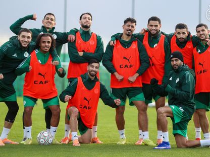 لاعبو منتخب الجزائر من حصة تدريبية في مدينة الرباط - 22 ديسمبر 2025 - FB/Équipe d'Algérie de football