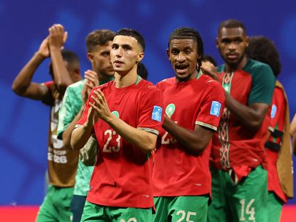 بلال الخنوس لاعب المغرب يحيي الجماهير بعد الفوز على هايتي في كأس العالم - 25 يونيو 2026 - REUTERS