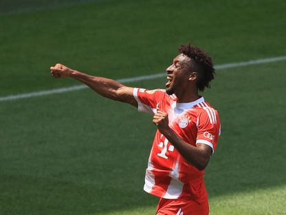 كينغسلي كومان بعد تسجيله هدفاً لبايرن ميونيخ في مرمى أوكلاند سيتي بكأس العالم للأندية - 15 يونيو 2025 - Reuters