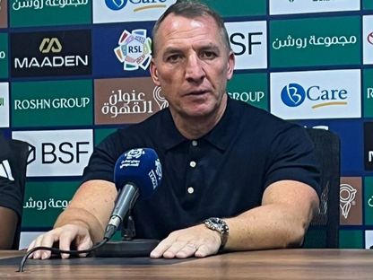 بريندان رودجرز مدرب القادسية في مؤتمر صحفي بعد لقاء الخلود بالدوري السعودي - 9 أكتوبر 2026 - X@aawsat_spt