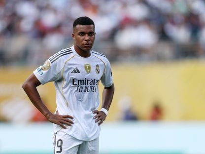 كيليان مبابي في ذهول بعد تأخر مبكر لريال مدريد أمام باريس سان جيرمان في نصف نهائي كأس العالم للأندية - 9 يوليو 2025 - Reuters
