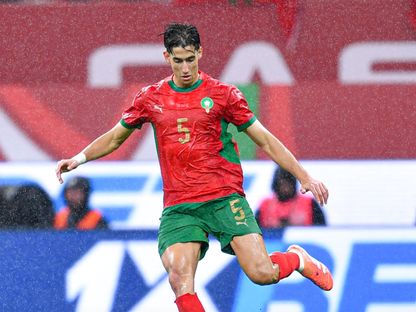 نايف أكرد خلال مباراة بين المغرب وجزر القمر في كأس أمم إفريقيا - 21 ديسمبر 2025 - X/@EnMaroc