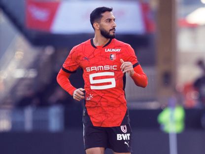 الأردني موسى التعمري مهاجم ستاد رين بعد تسجيله هدفا في شباك لوهافر - 13 أبريل 2025 - X/Ligue1_Arab