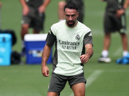 داني كارفاخال لاعب ريال مدريد الإسباني خلال حصة تدريبية - 30 يونيو 2025 - REUTERS