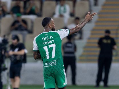 احتفال إيفان توني مهاجم الأهلي بتسجيل هدف في مرمى الحزم في الدوري السعودي - 101 سبتمبر 2026 - X/@@ALAHLI_FC