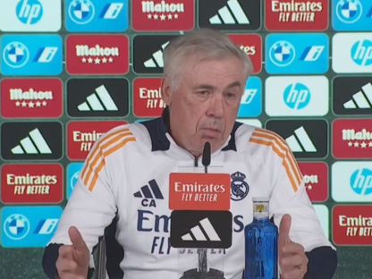 مدرب ريال مدريد كارلو أنشيلوتي خلال الندوة الصحفية بعد مباراة دوري أبطال أوروبا / 31 يناير 2025 - X/ MARCA