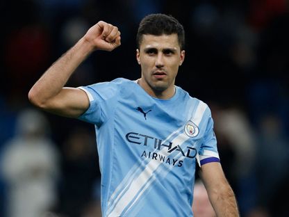 لاعب مانشستر سيتي رودري بعد مباراة نيوكاسل يونايتد بنصف نهائي كأس كاراباو - 4 فبراير 2026 - Reuters