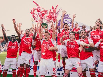 احتفال فريق أرسنال بلقب الدوري الإنجليزي الممتاز - 24 مايو 2026 - x@Arsenal