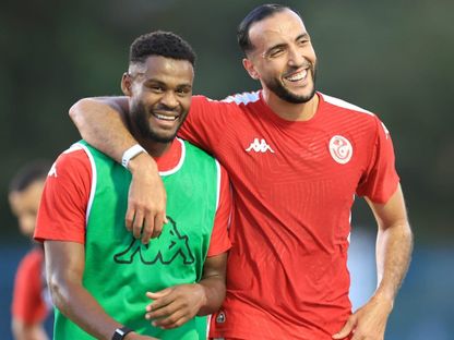 نادر الغندري وفراس شواط من تدريبات تونس قبل مواجهة ساو تومي في تصفيات كأس العالم - 8 أكتوبر 2025 - FB/@Équipe Nationale Tunisienne