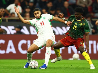 إسماعيل صيباري من مباراة المغرب والكاميرون بربع نهائي كأس أمم إفريقيا - 9 يناير 2026 - Reuters
