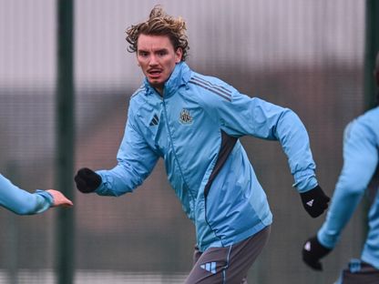 الألماني نيك فولتماده خلال تدريب لنيوكاسل يونايتد - 3 فبراير 2026 - X/@NUFC