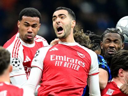 لاعب وسط أرسنال ميكيل ميرينو في مباراة إنتر ميلان بدوري أبطال أوروبا - 20 يناير 2026 - Reuters