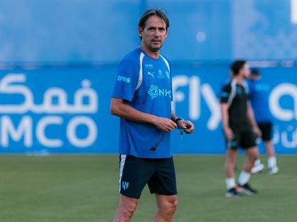 سيموني إنزاغي خلال تدريب للهلال - 16 أغسطس 2026 - X/@Alhilal_FC